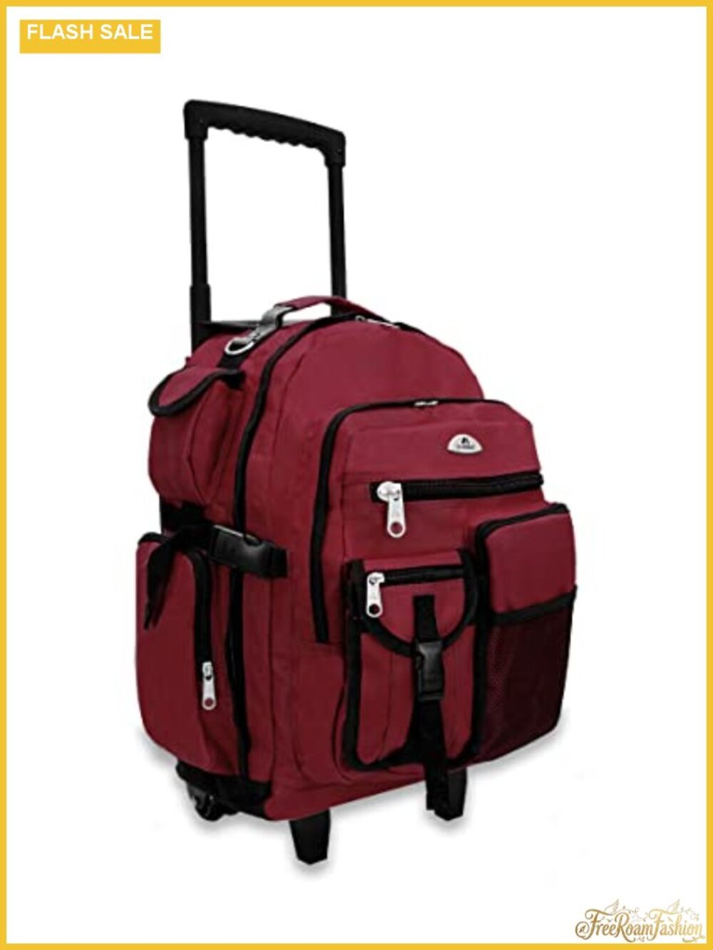 Deluxe Wheeled Backpack, Polyester, Rolling Laptop Backpack with Organizer, One